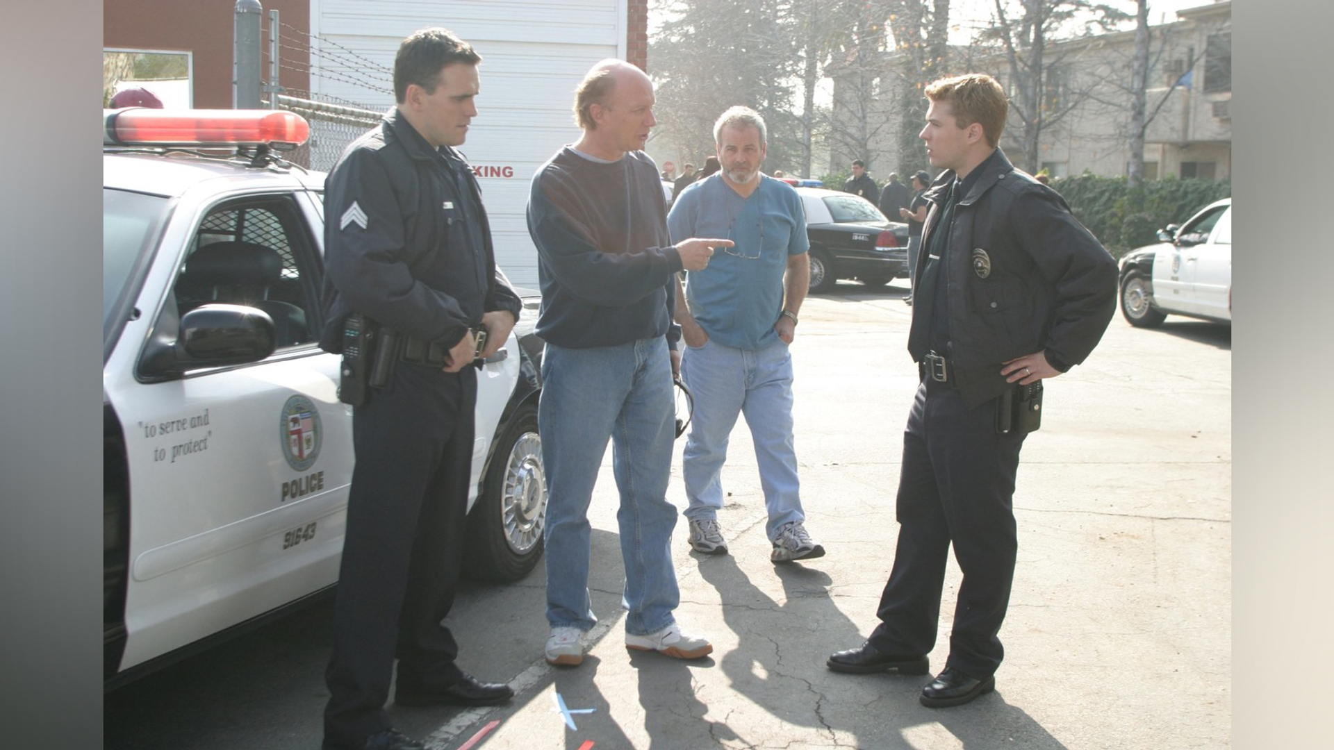 Ryan Phillippe na planie filmu 'Crash'