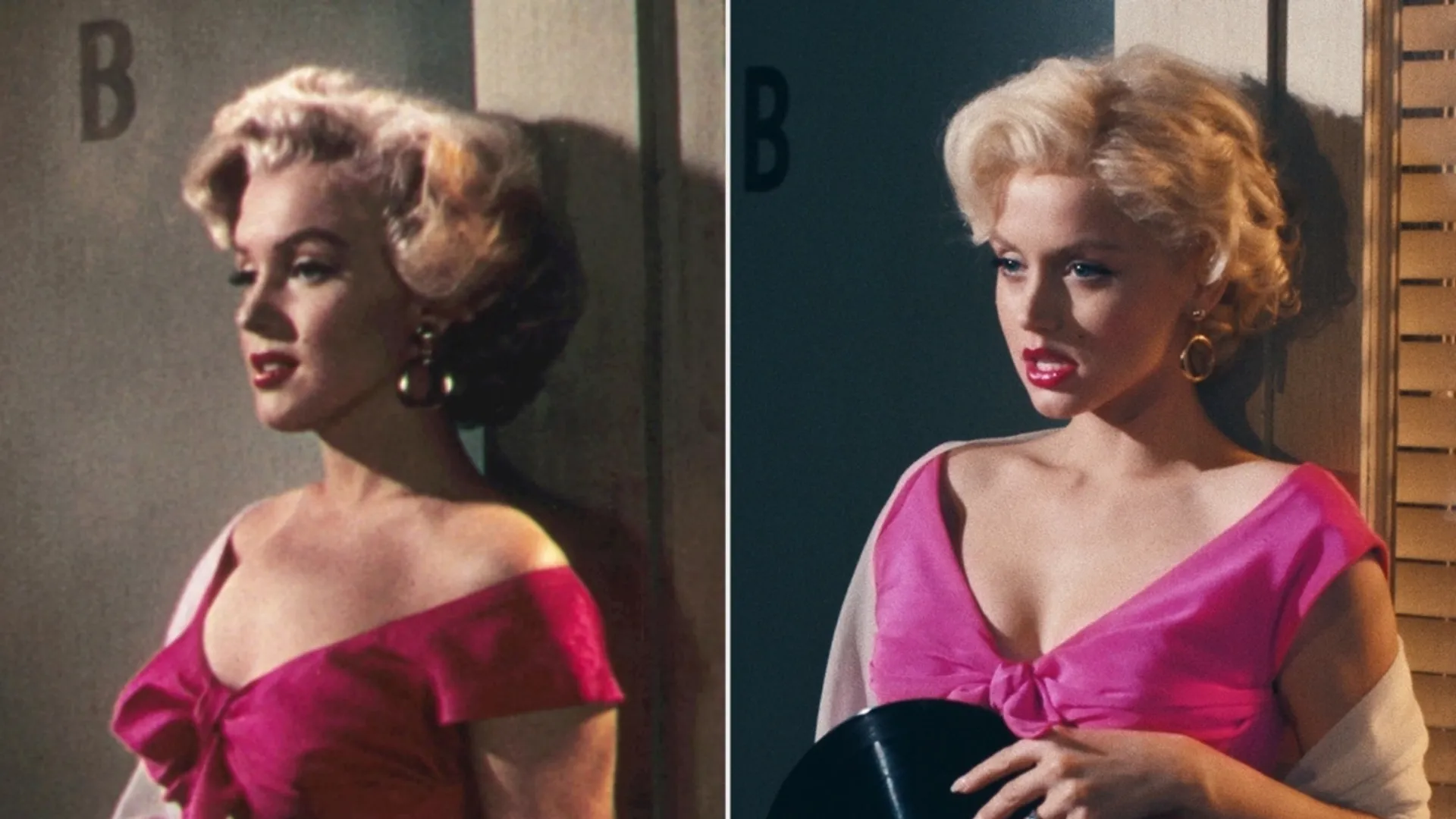 Prawdziwa Marilyn Monroe i Ana de Armas w jej wizerunku