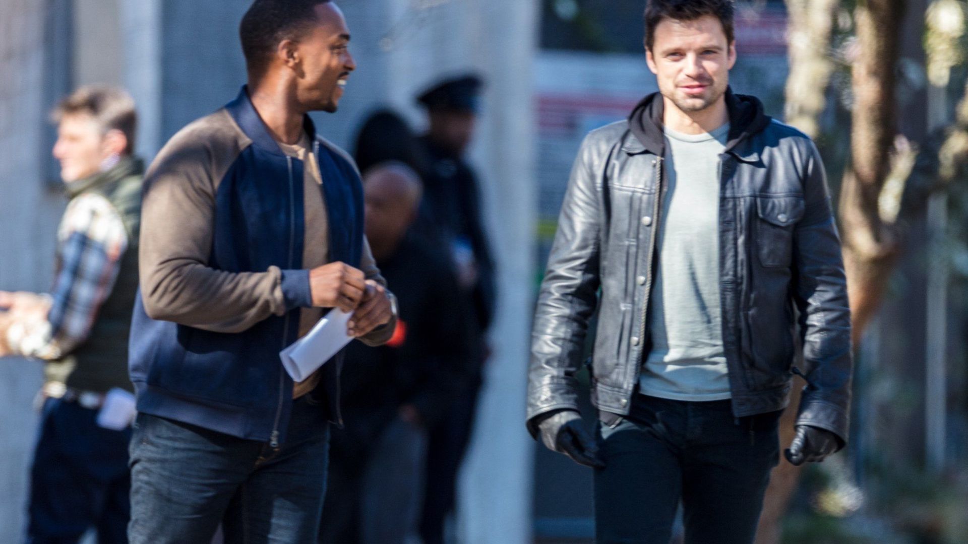 Sebastian Stan i Anthony Mackie na planie The Falcon and the Winter Soldier