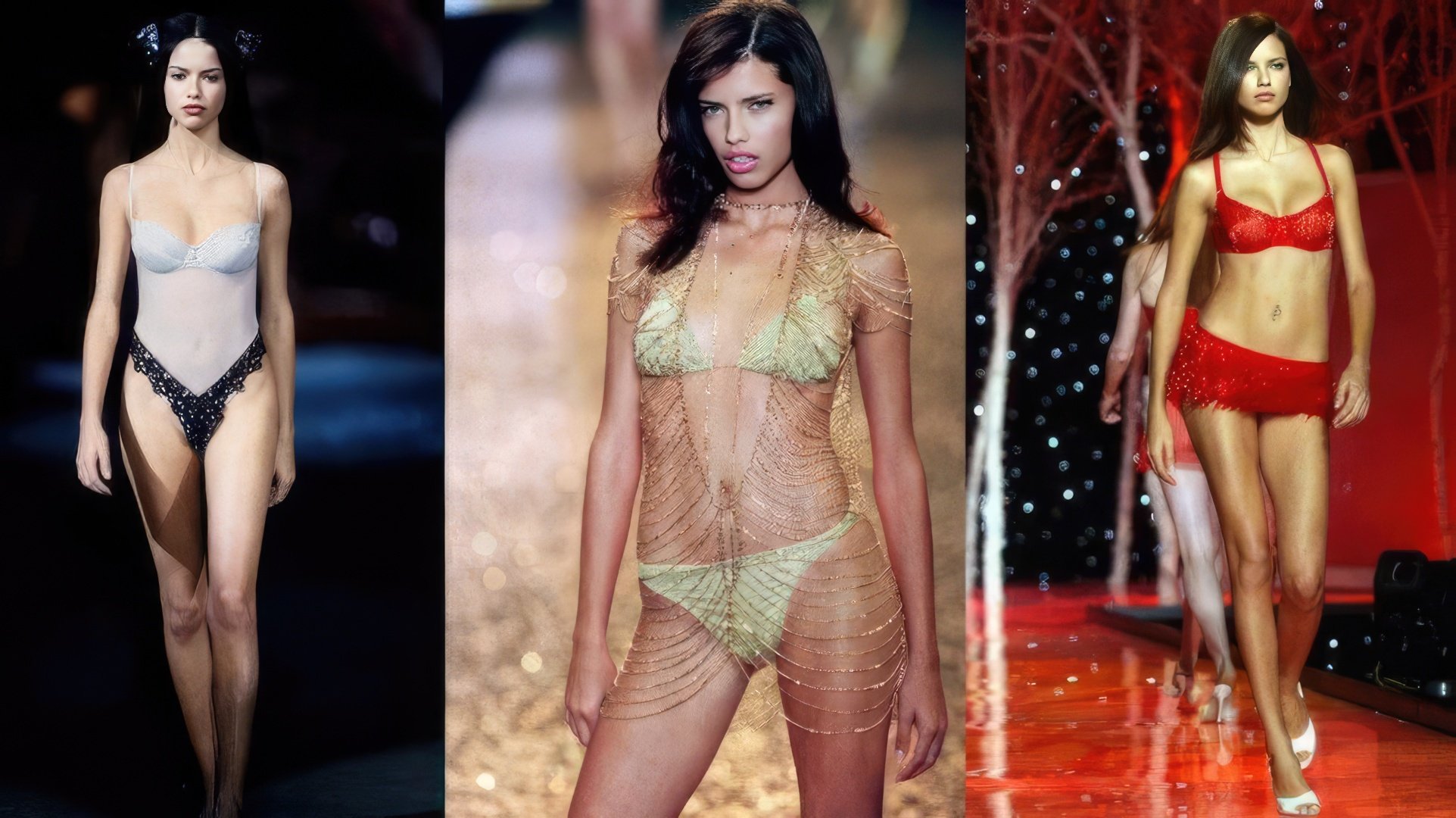 Adriana Lima w latach 1999, 2000 i 2001