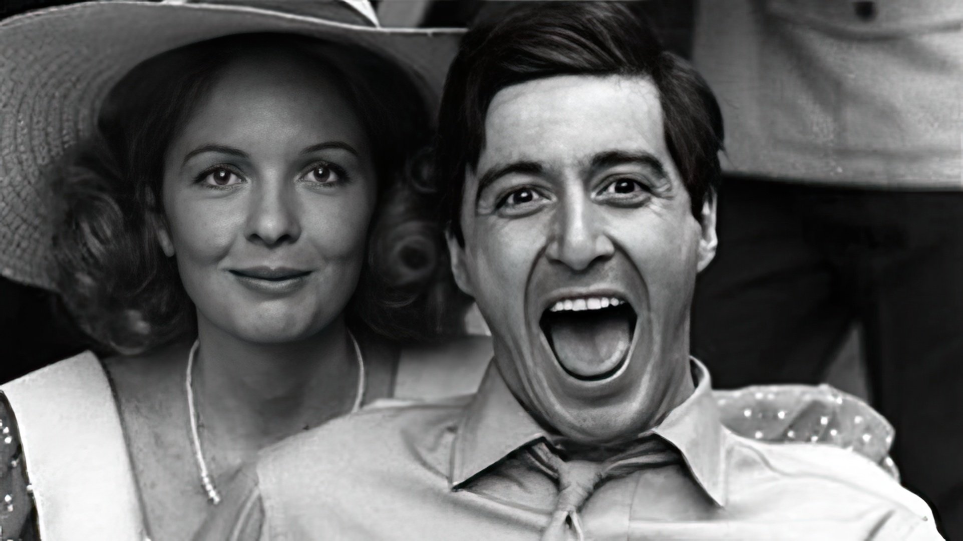 Diane Keaton i Al Pacino na planie Ojca chrzestnego