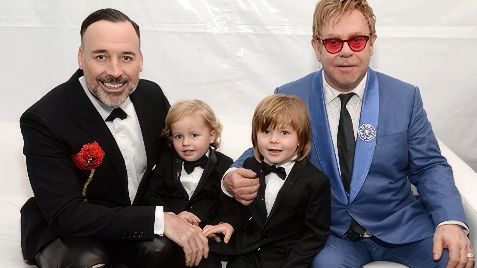 Elton John i David Furnish z dziećmi