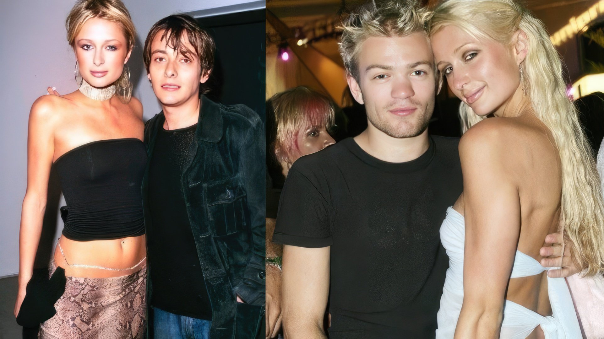 Paris Hilton z Edwardem Furlongiem (po lewej) i Derekem Whibley (po prawej)