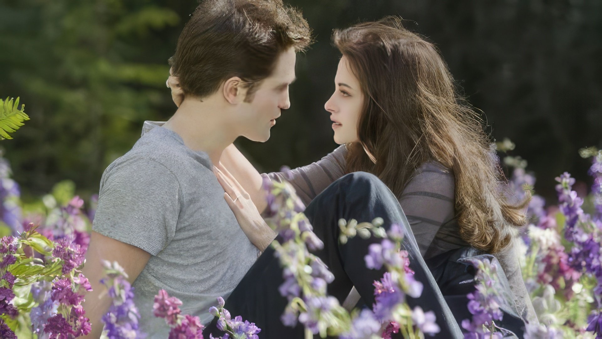 Robert Pattinson i Kristen Stewart na planie "Twilight"