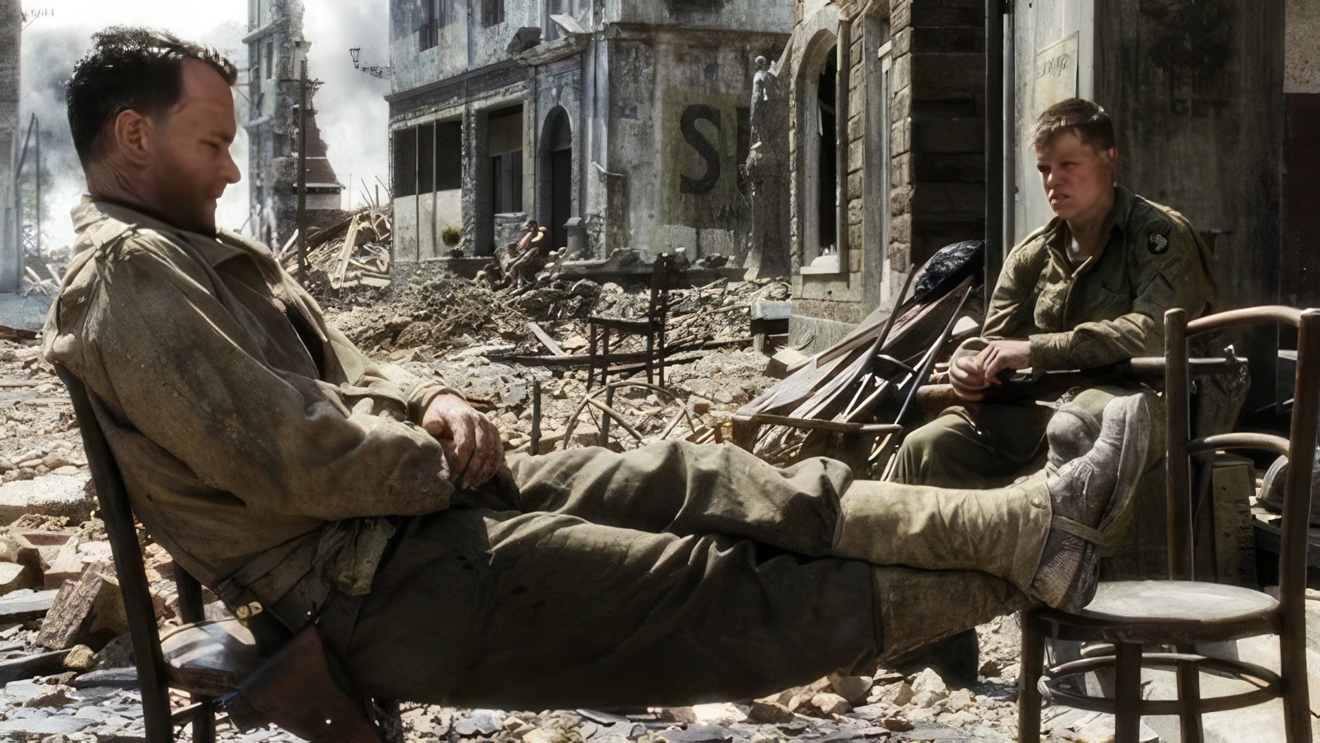 Tom Hanks i Matt Damon w filmie Saving Private Ryan
