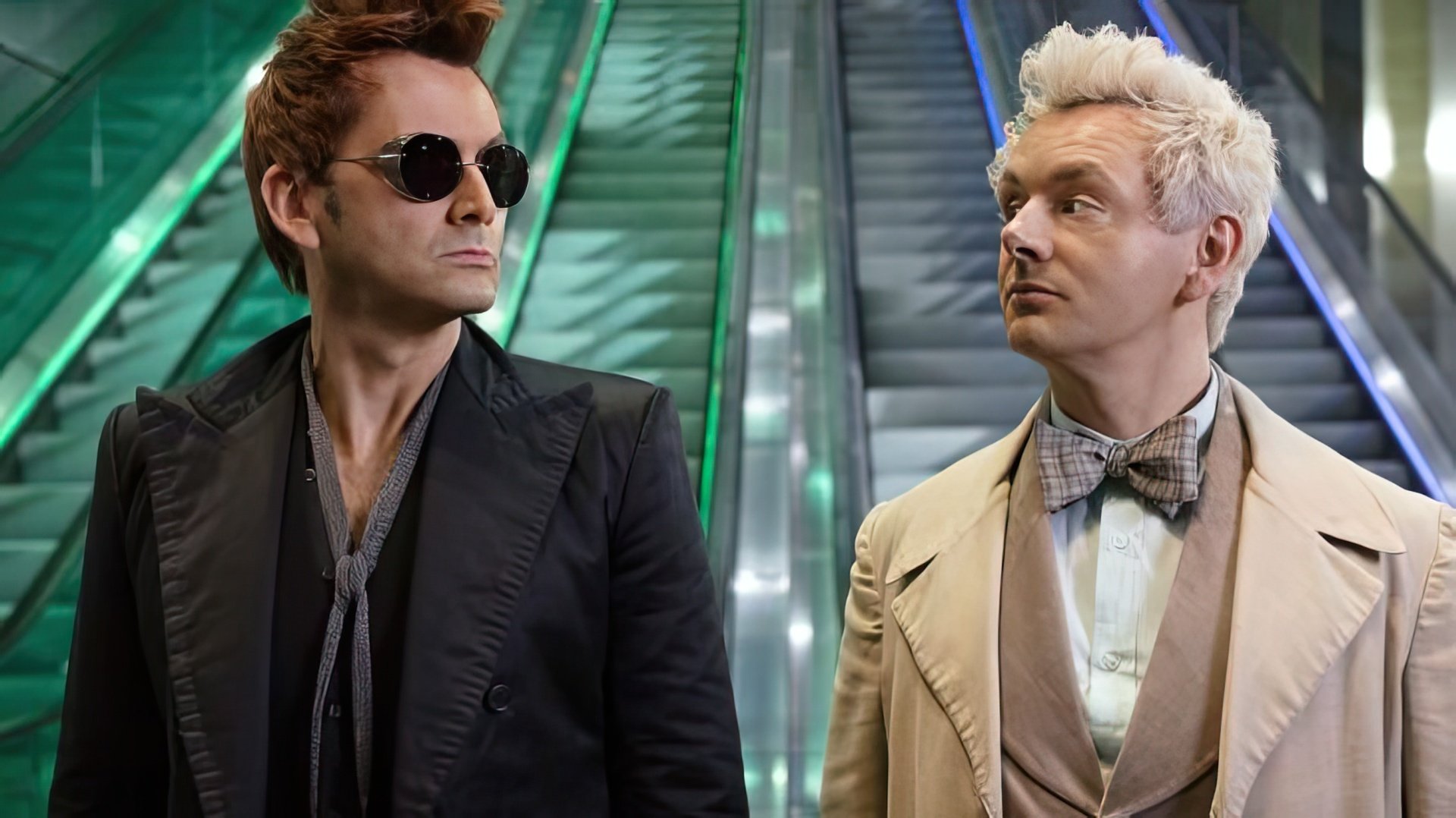 David Tennant i Michael Sheen w serialu 'Good Omens'