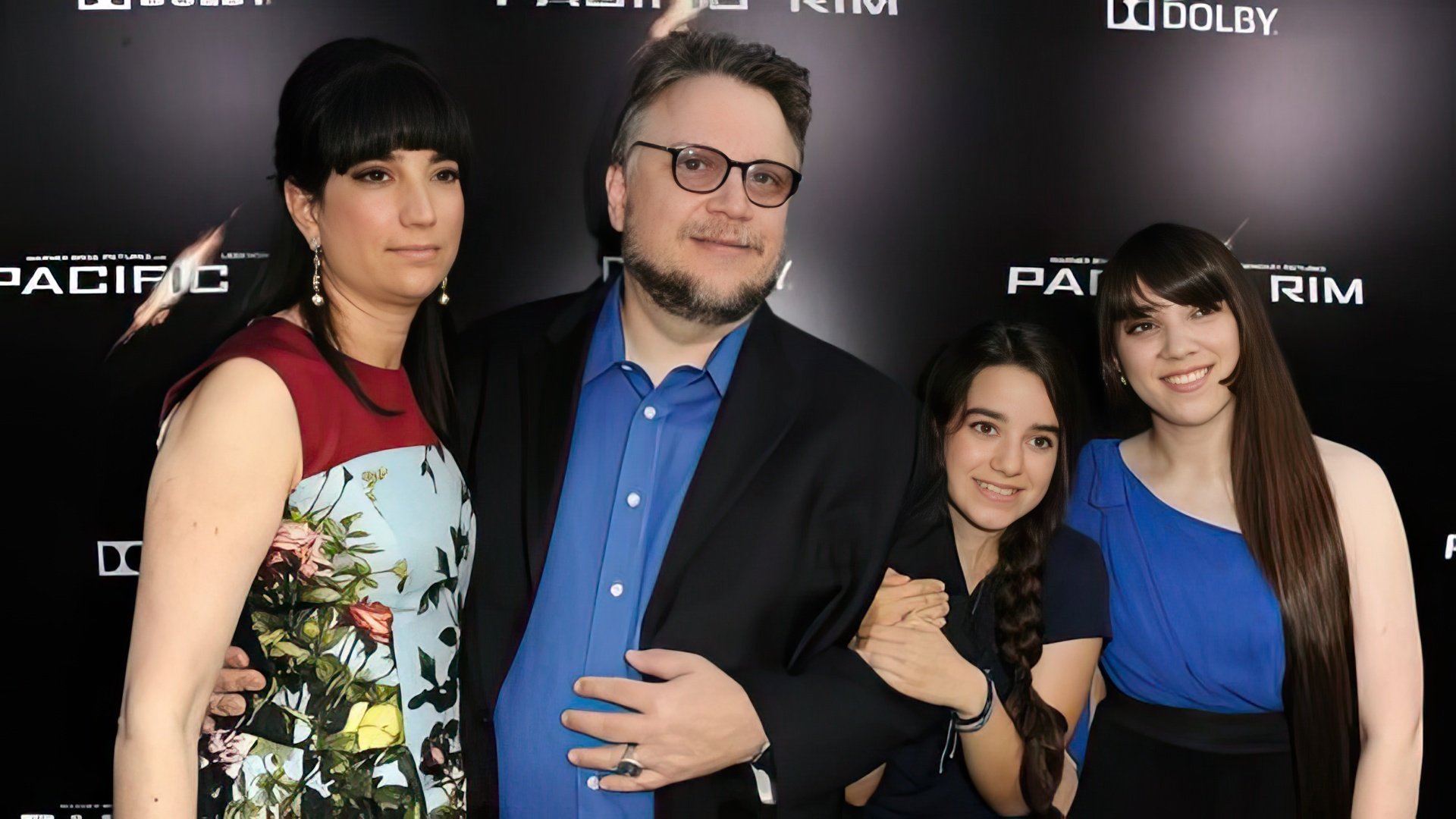 Guillermo del Toro z pierwszą żoną i dziećmi