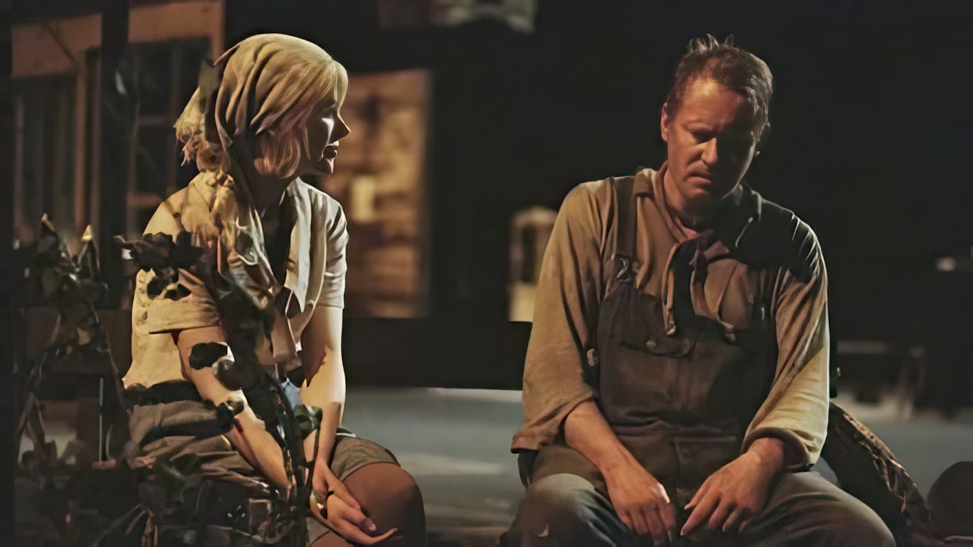Stellan Skarsgård i Nicole Kidman w filmie 'Dogville'