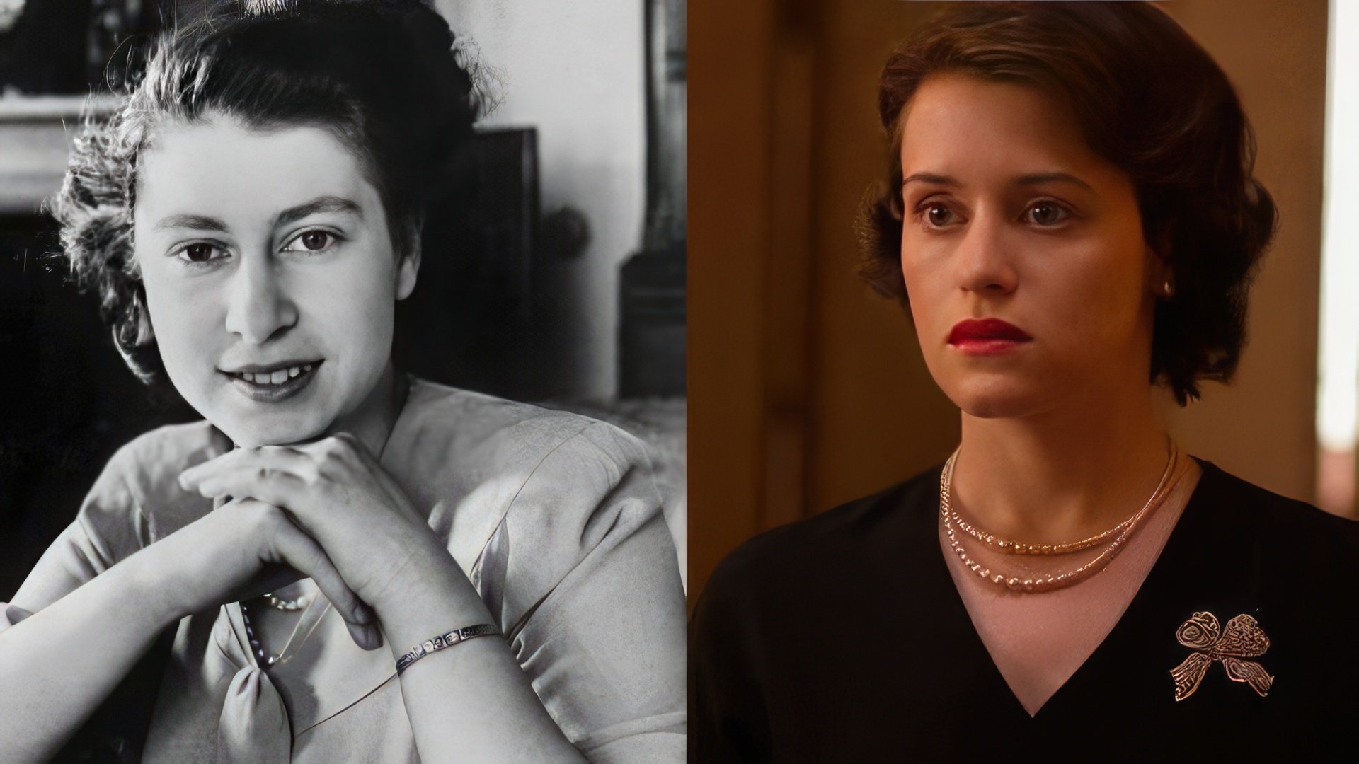 Claire Foy jako królowa Elżbieta II (po prawej)