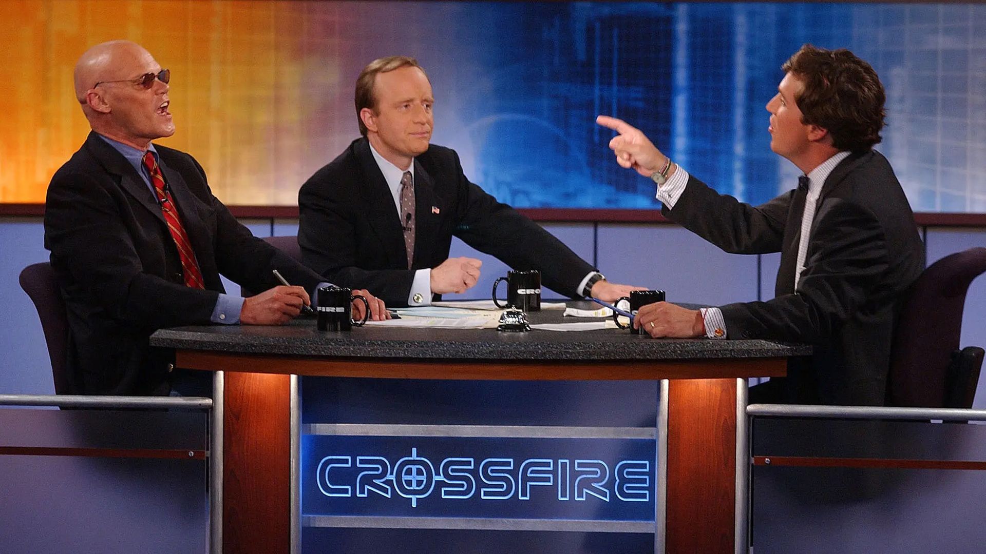 Tucker Carlson w programie 'Crossfire'