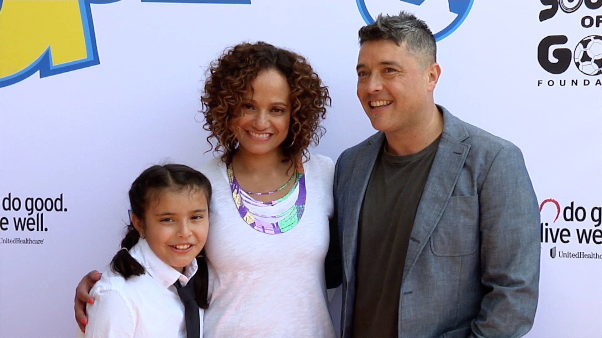 Judy Reyes, jej mąż George Valencia i ich córka Leila Rey Valencia na wydarzeniu towarzyskim