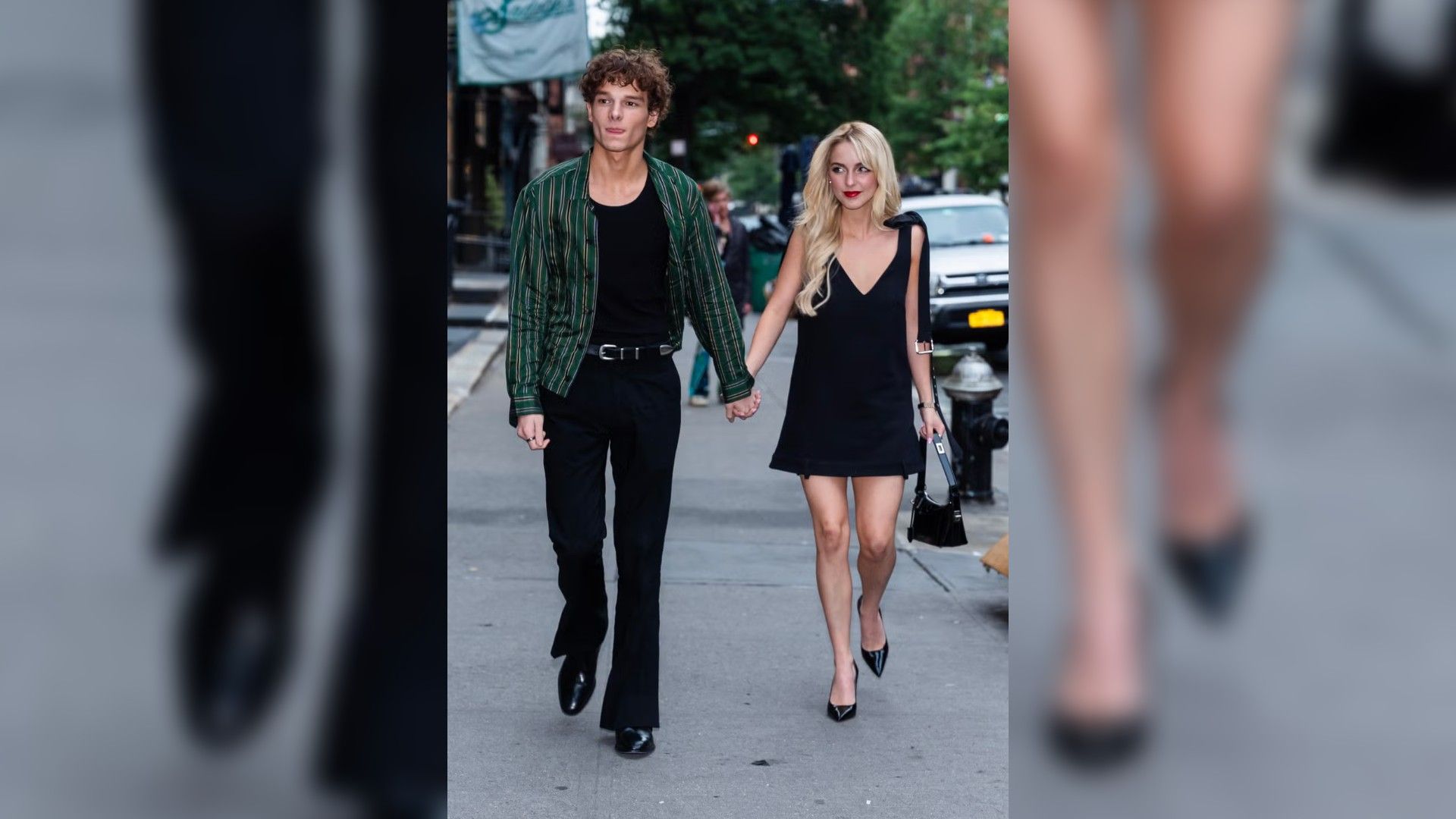 Mckenna Grace i Mason Thames idą do przodu trzymając się za ręce