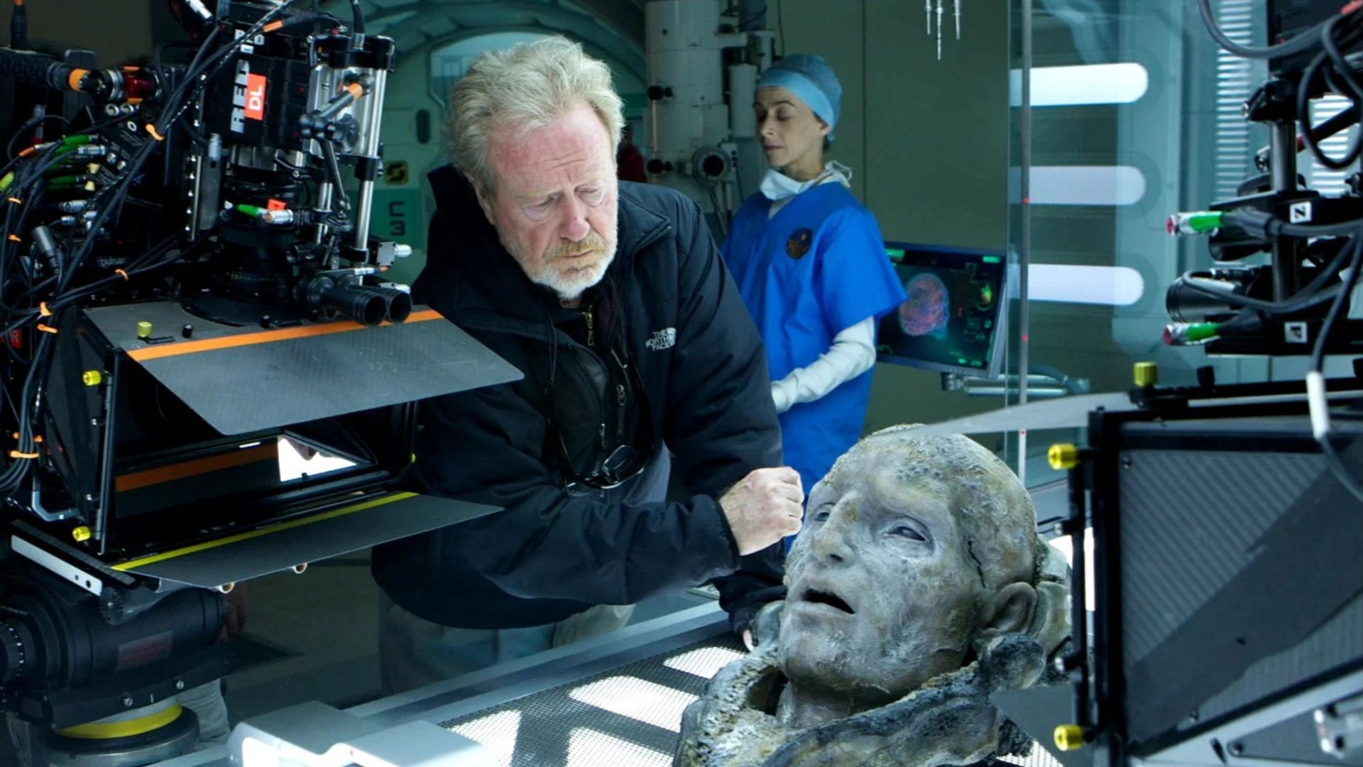 Ridley Scott na planie 'Prometheus'