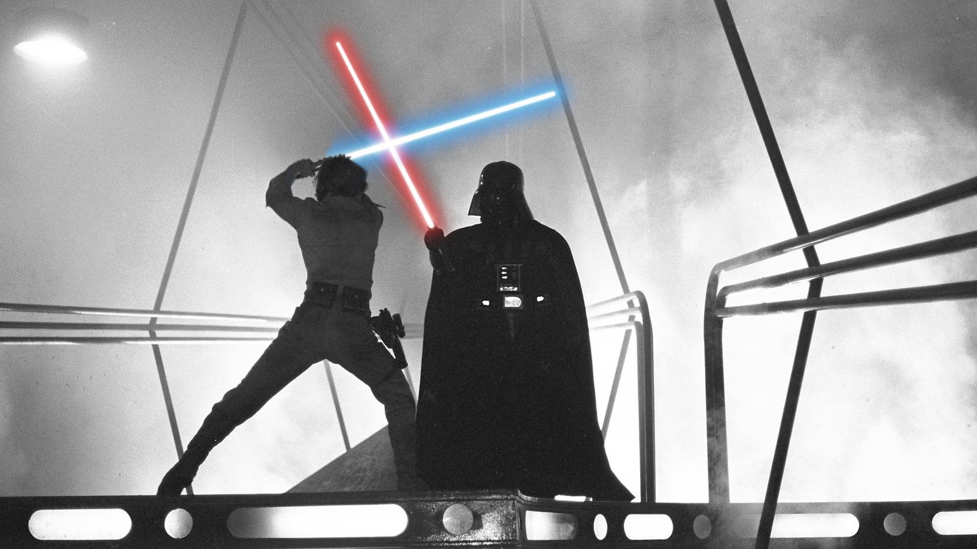 Luke Skywalker walczy z Darthem Vaderem