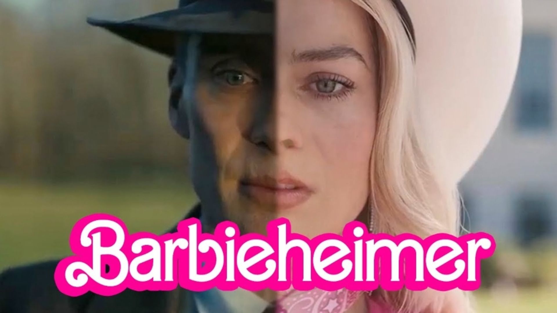 Kolaż zdjęć Margot Robbie z filmu Barbie i Cilliana Murphy'ego z Oppenheimer
