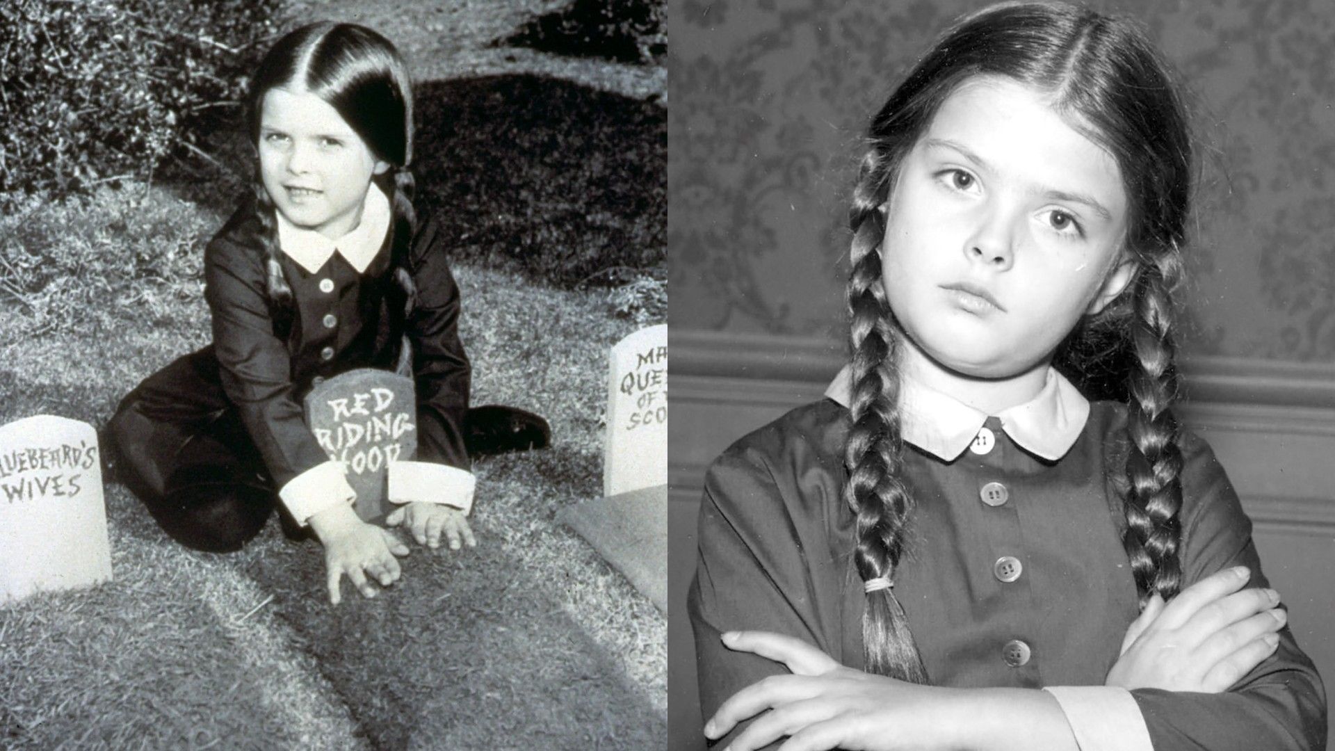 Lisa Loring jako dziecko w roli Wednesday Addams z serialu z lat 60. "The Addams Family"