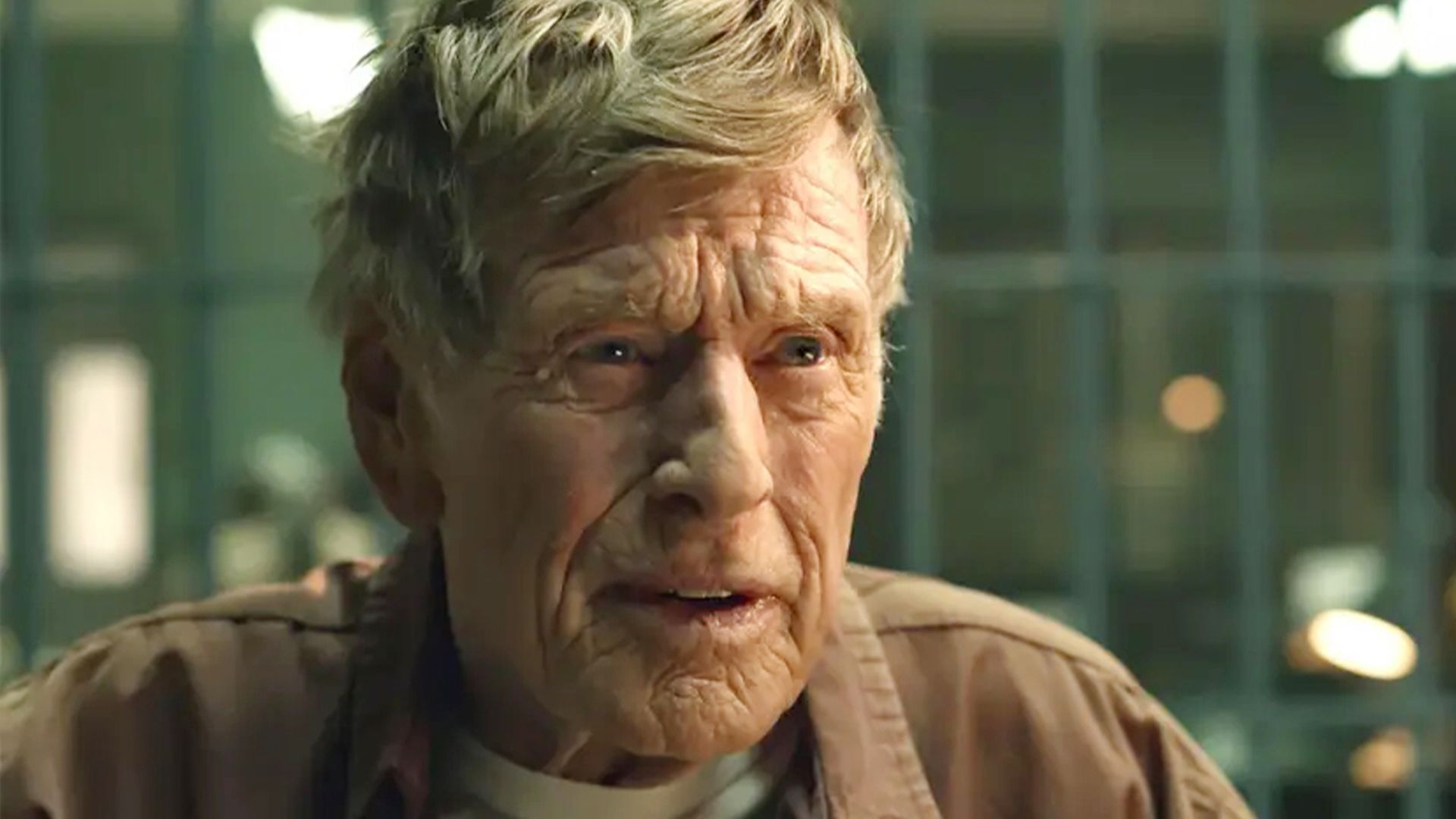 Robert Redford w dojrzałych latach, zbliżenie na jego twarz, kadr z filmu