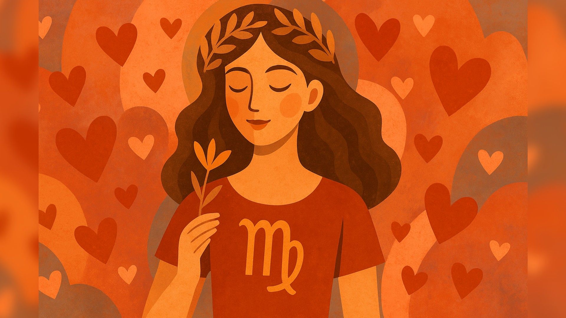 Kobieta Panna, romantyczna atmosfera, pomarańczowa paleta kolorów