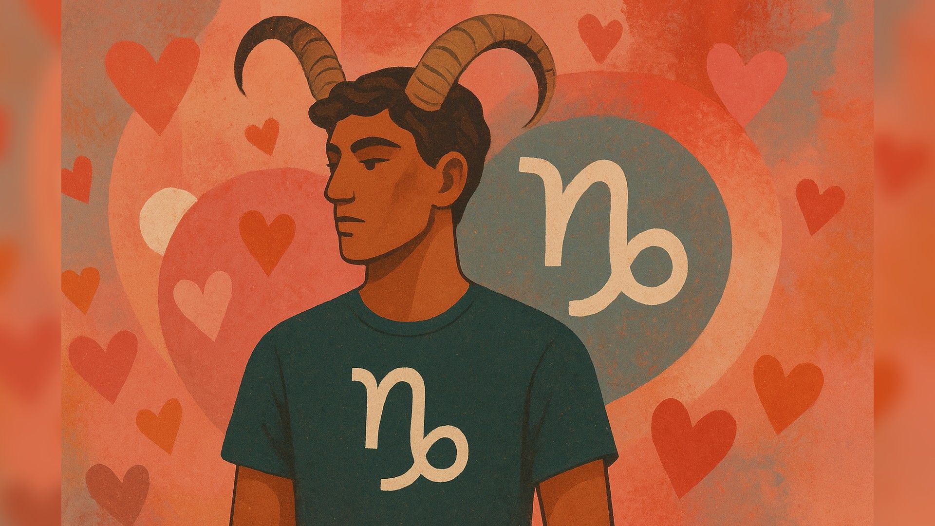 Mężczyzna Koziorożec, romantyczna atmosfera, pomarańczowa paleta kolorów